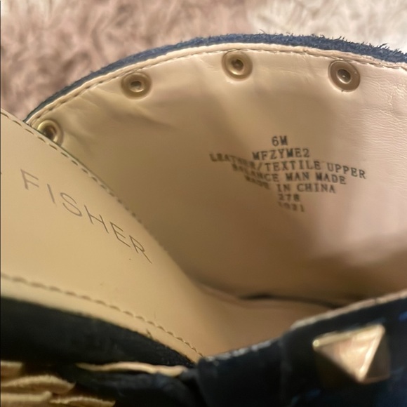 Marc Fisher Blue and Gold Studded Mules - Picture 5 of 5